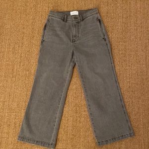 Current Elliot high rise wide leg washed grey denim